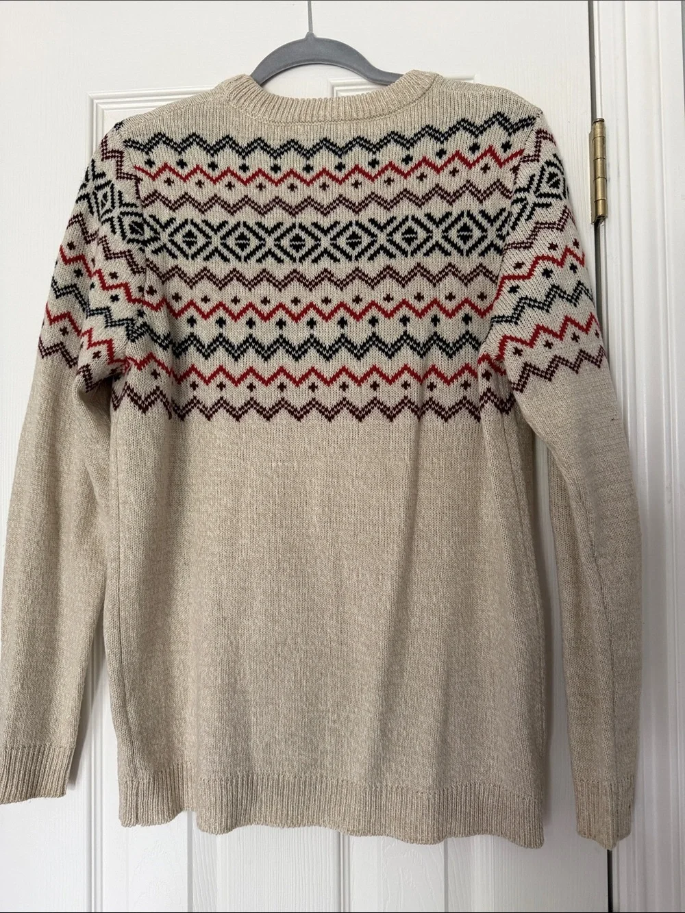 Pull&Bear Beige Crewneck Sweater with Fair Isle Pattern